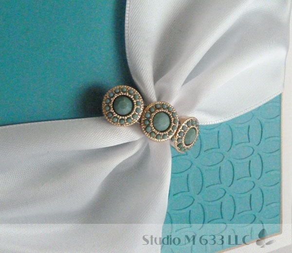 Elegant Bridal Greeting (teal/white) StudioM633.com