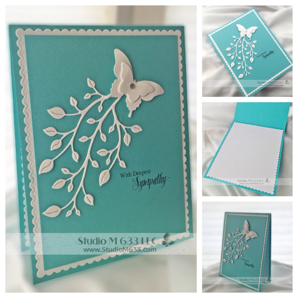 Tiffany Blue Butterflies & Branch Sympathy Card Studio M 633 www.StudioM633.com