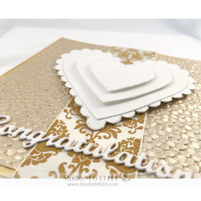 Golden Stacked Hearts Congrats www.StudioM633.com