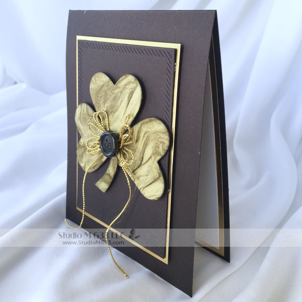 SM633 Black & Gold Shamrock Card www.StudioM633.com