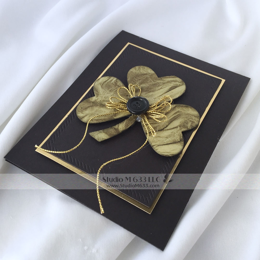 SM633 Black & Gold Shamrock Card www.StudioM633.com